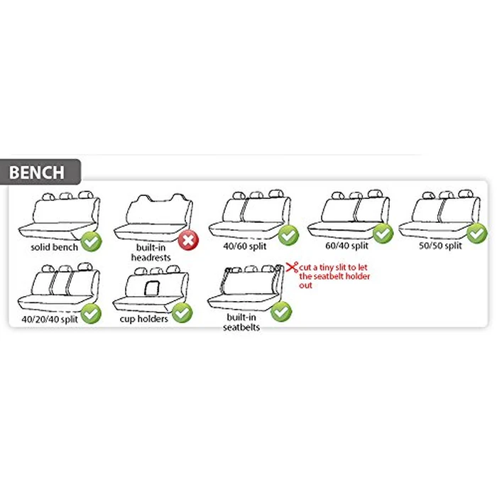 FH Group Car Back Seat Cover, Gray Cloth - Universal Fit Rear Seat with Rear Split Bench, Seat Protector for Dogs and Kids, Interior Accessories for SUV, Sedan and Van by FH Group - Image 3