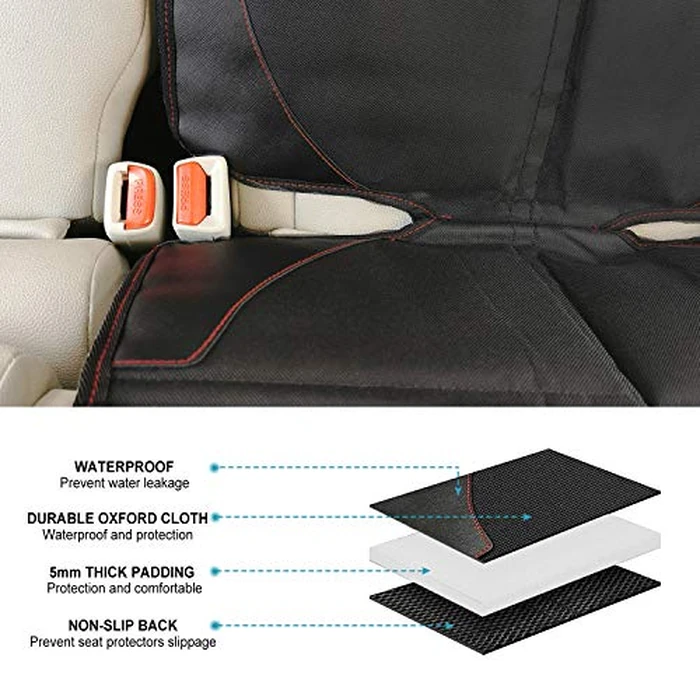MORROLS Car Seat Protector, 2 Pack Carseat Protector with Thick Padding, Baby/Pets for Child Car Seat-Mesh Pockets-Waterproof-Universal Size(Black) by MORROLS - Image 7