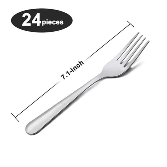 Unokit 24-Piece Stainless Steel Dinner Forks Silverware - 7.1 Inch Silver Dinner Forks Set of 24, Forks Set, Flatware Forks for Home, Kitchen or Restaurant, Mirror Polished, Dishwasher Safe by Unokit - Image 2