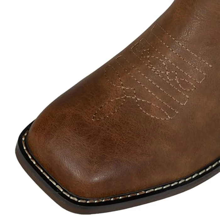 J's.o.l.e Men's Cowboy Western Boots Comfortable Wide Calf Square Toe Boots by J's.o.l.e - Image 5