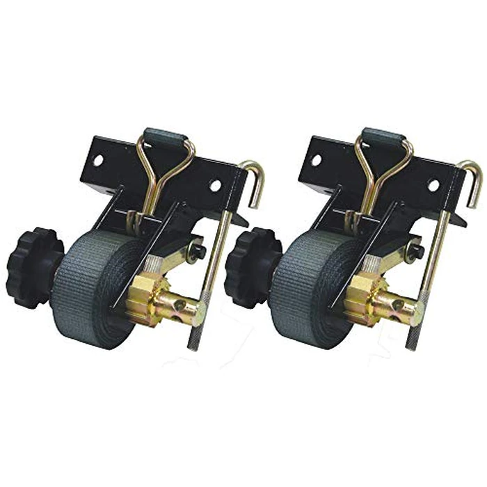 Buyers Products 5480005 Ratchet Tie Down for Square Tube Ladder Racks with Double J Hooks, Pack of 2, Trailer Cargo Control, Pickup Truck Contractor Rack, Pickup Truck Cargo Accessories, Black by Buyers Products Company - Used - Very Good condition - US$49.96