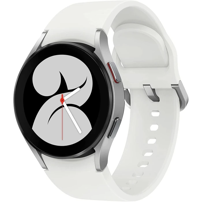 Samsung Galaxy Watch4 (Bluetooth) - 16GB - 40mm - Silver Aluminum Case with White Fluoroelastomer Sport Band by Samsung - Image 1