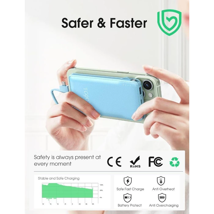 TG90 degrees Z53 10000mAh 4-Port Power Bank - Blue by TG90 degrees - Image 3