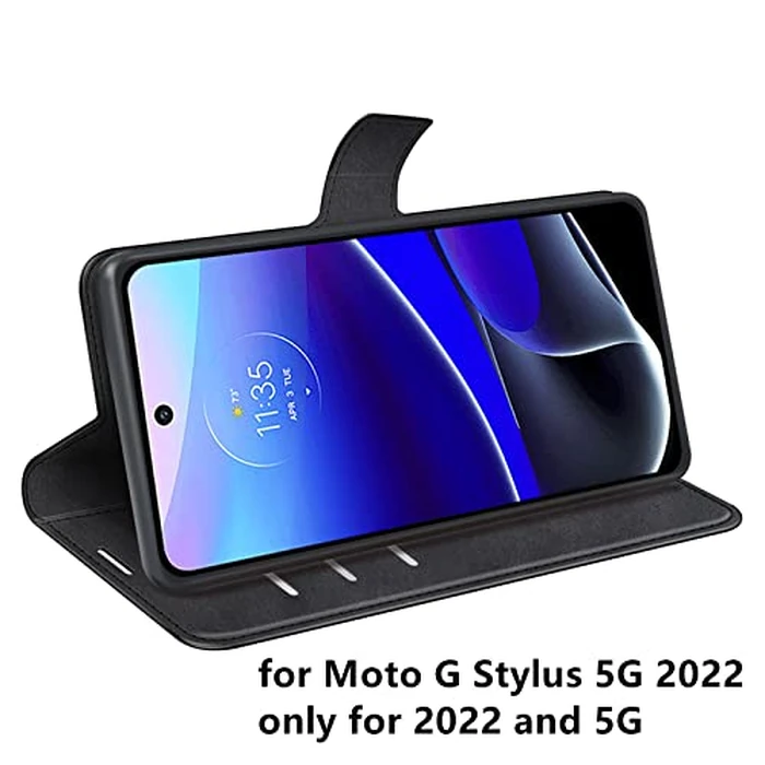 Flip Case for Motorola Moto G Stylus 5G 2022 Wallet PU Leather Magnetic Protective Cellphone Case for Moto G Stylus Folio Book Cover with Stand (Black) by Kezaizhe - Image 5