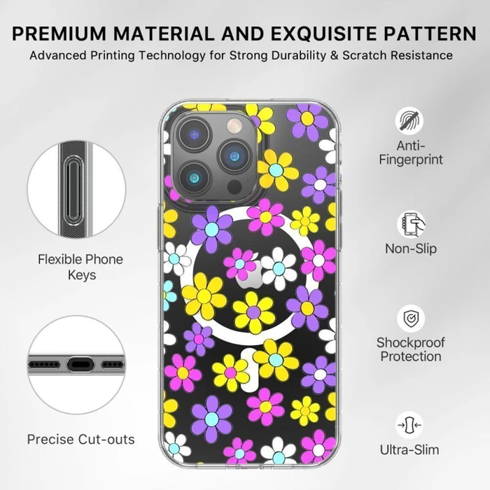 MyBat Pro Mood Series Phone Case with MagSafe for iPhone 14 Pro - Multi Color Daisy by MyBat Pro - Image 6