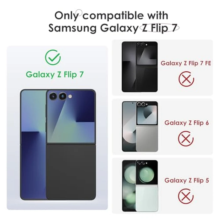 Maxdara for Z Flip 7 Magnetic Case, Bling Galaxy Z Flip 7 Case with Built-in Outer Screen Protector Luxury Slim Cover, Light Blue by Maxdara - Image 2