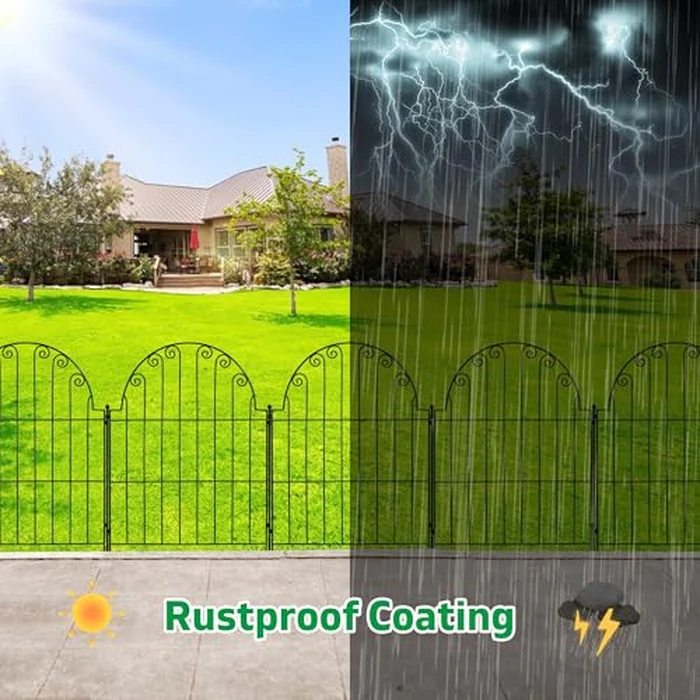 Decorative Garden Fence No Dig Rustproof Metal Fencing Barrier Border for Dog 10 Panels, Garden Fencing for Outdoor Patio Lawn Yard Flower Bed(28 Inches High) by PARAISODOS - Image 6