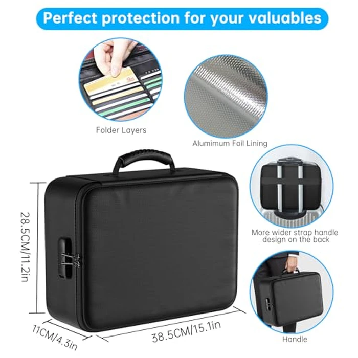 ENGPOW 5200 degreesF Fireproof Document Bag with Lock, Soft 8 Layers Document Organizer, Portable Home Travel Safe Storage by ENGPOW - Image 5