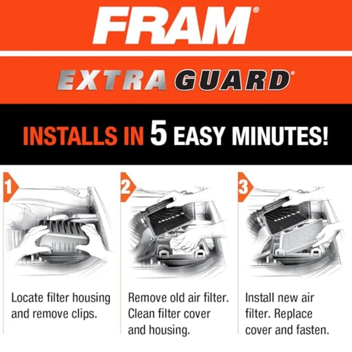 FRAM Extra Guard CA11942 Replacement Engine Air Filter for Select Hyundai Sonata and Kia Optima (2.0L & 2.4L), Provides Up to 12 Months or 12,000 Miles Filter Protection by Fram - Image 7