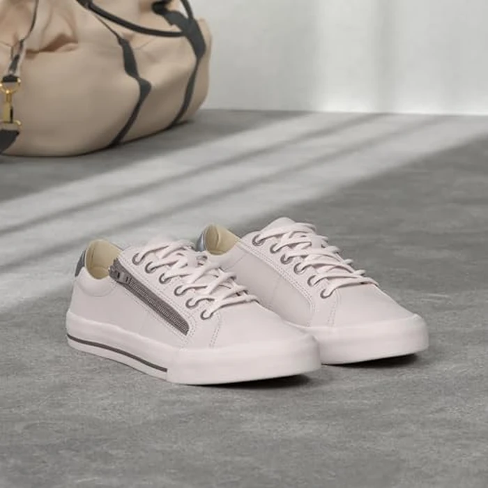 Taos Z Soul Women's Sneaker - Stylish Platform Sneaker with Removable Footbed, Arch Support, Premium Cushioning, Lace-Up Adjustability, and Easy Access Zipper White/Pewter 7 (W) US by Taos - Image 2