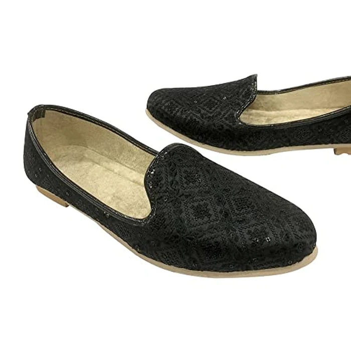 Stop n Style Punjabi Jutti for Men Black Mojari Sherwani Shoes Men's Indian Traditional Juti Wedding Loafer Shoe by Stop n Style - Image 3