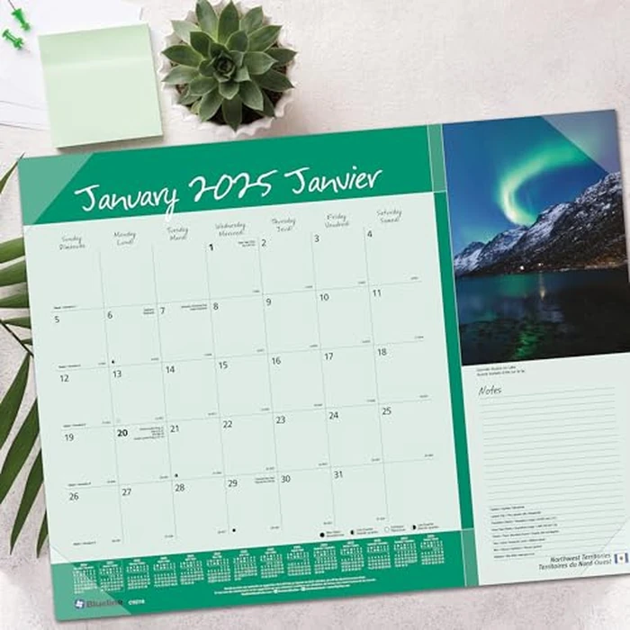 Blueline(R) 2025 Imagine Collection Monthly Desk Pad Calendar, 12 Months, January to December, 22" x 17", Canadian Provinces, Bilingual (C192118-25) by BLUELINE - Image 7