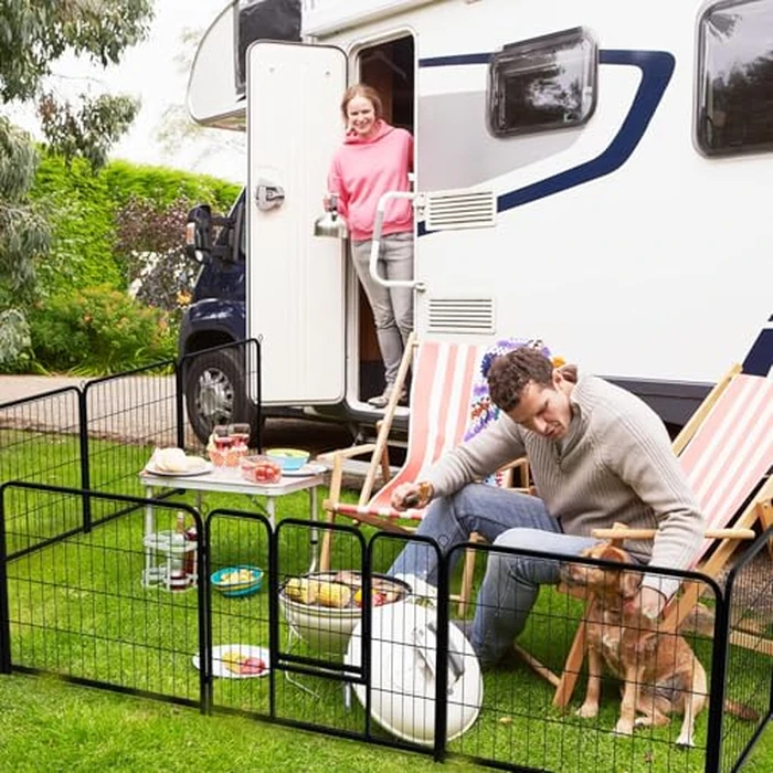 NEWBULIG Dog Playpen 16 Panels 24" Height Foldable Heavy Duty Metal Dog Exercise Playpen Puppy Fence for Indoor Outdoor Yard by NEWBULIG - Image 7