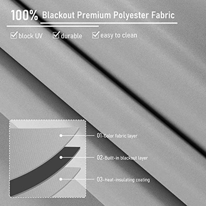 Kokorona Cordless Roller Shades Blackout Roller Blinds for Windows, Free-Stop Roller Window Shades Room Darkening Blinds Privacy Thermal Insulated for Home, Grey, 50" W X 72" H (127 W x H 183 cm) by Kokorona - Image 4