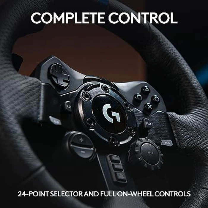 Logitech G923 Racing Wheel and Pedals, TRUEFORCE up to 1000 Hz Force Feedback, Responsive Driving Design, Dual Clutch Launch Control, Genuine Leather Wheel Cover, for PS5, PS4, PC, Mac - Black by Logitech G - Image 5