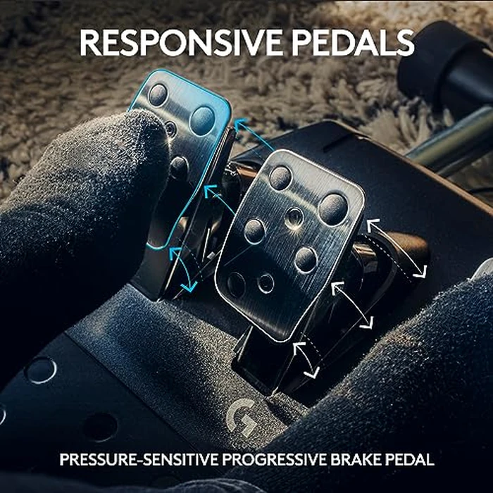 Logitech G923 Racing Wheel and Pedals, TRUEFORCE up to 1000 Hz Force Feedback, Responsive Driving Design, Dual Clutch Launch Control, Genuine Leather Wheel Cover, for PS5, PS4, PC, Mac - Black by Logitech G - Image 6