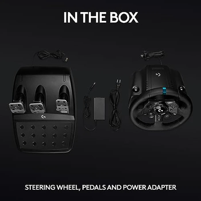 Logitech G923 Racing Wheel and Pedals, TRUEFORCE up to 1000 Hz Force Feedback, Responsive Driving Design, Dual Clutch Launch Control, Genuine Leather Wheel Cover, for PS5, PS4, PC, Mac - Black by Logitech G - Image 9