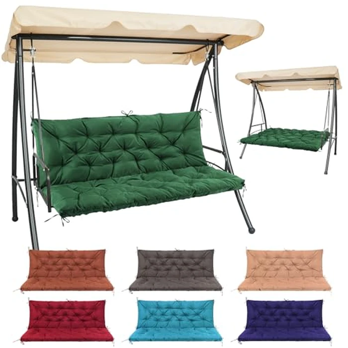 Matalde Outdoor Cushions for Patio Furniture, Patio Furniture Cushions with Straps and backrest, Dark Green 60x40 inches, 4" Thick,Porch Swing Cushions for Backyard and Garden by Matalde - Used - Very Good condition - CA$59.21