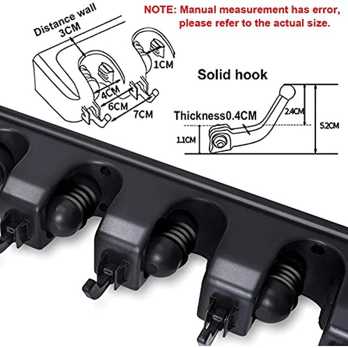 HYRIXDIRECT Broom Hanger Wall Mount Broom and Mop Organizer Wall Hanging Garden Tool Organizers Rack Garage Laundry Room Organizations and Storage with Hooks Heavy Duty by HYRIXDIRECT - Image 2