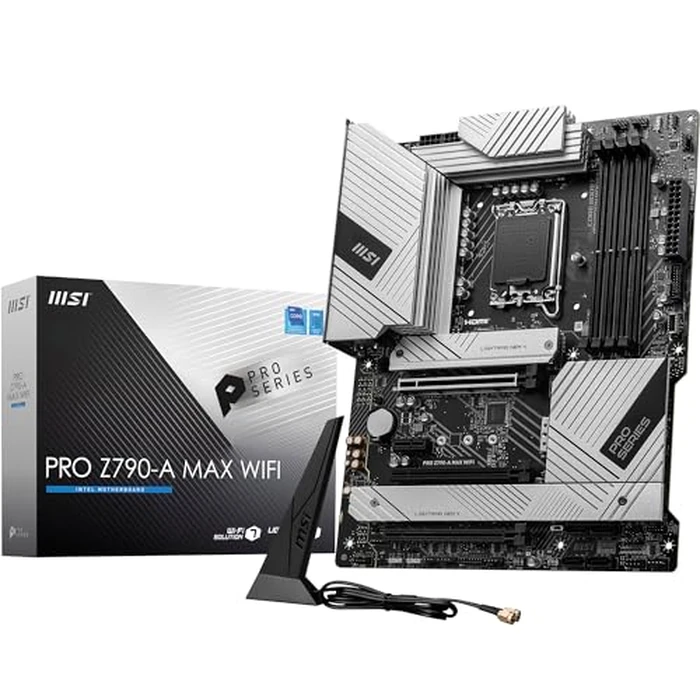 MSI PRO Z790-A MAX WiFi ProSeries Motherboard (Supports 12th/13th/14th Gen Intel Processors, LGA 1700, DDR5, PCIe 5.0, M.2, SATA 6G, 2.5Gbps LAN, USB 3.2 Gen2, Wi-Fi 7, Bluetooth 5.4, ATX) by msi - Used - Acceptable condition - US$100.70