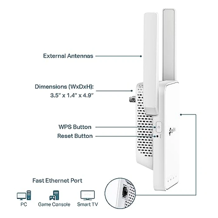 TP-Link AC1200 WiFi Extender, 2023 Engadget Best Budget Pick, 1.2Gbps Signal Booster for Home, Dual Band 5GHz/2.4GHz, Covers Up to 1500 Sq.ft and 30 Devices,Support Onemesh, One Ethernet Port (RE315) by TP-Link - Image 5