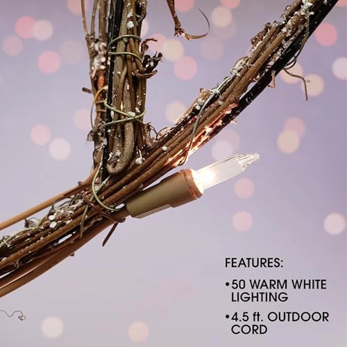 Alpine Corporation 24" Tall Outdoor Rattan Grazing Reindeer Lawn Decoration with White LED Lights, Indoor/Outdoor Christmas Holiday Yard Decor Garden Display by Alpine Corporation - Image 2