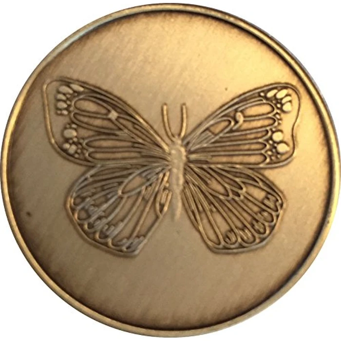 wendells Bulk Lot of 25 Butterfly Bronze Sobriety Medallions Serenity Prayer Chips by Wendells - Image 1