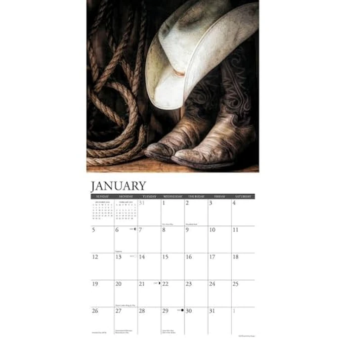 Cowboys 2025 12" x 12" Wall Calendar by WILLOW CREEK - Image 3