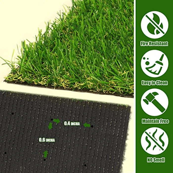 Heyroll Realistic Artificial Turf Grass, 3 FT X 10 FT Artificial Synthetic Fake Grass, 20MM Green Turf Rug Pet Dogs Lawn Mat with Drainage Holes for Indoor Outdoor Patio Garden Landscape/Custom Size by Heyroll - Image 5