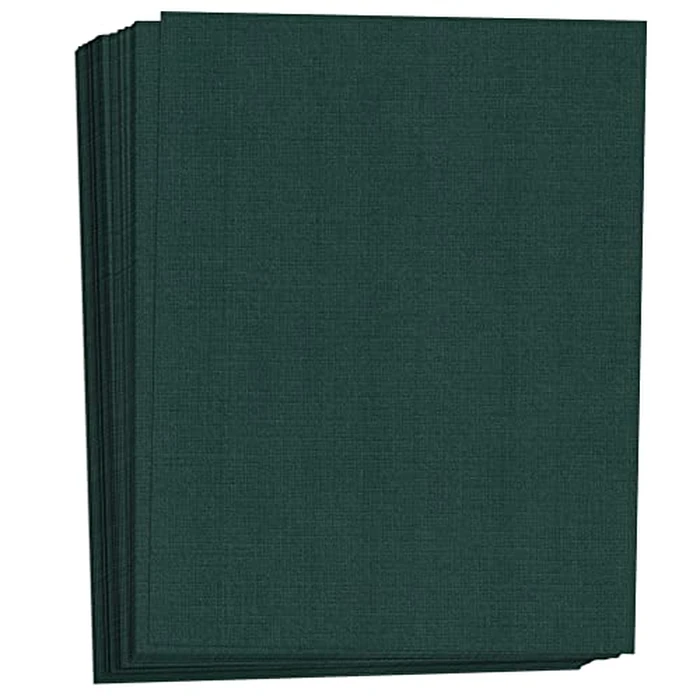 Hamilco Colored Cardstock Scrapbook Paper 8.5x11 Linen Textured Color Card Stock Paper Sacramento Green 80 lb Cover 50 Pack by Hamilco - Used - Very Good condition - CA$20.07