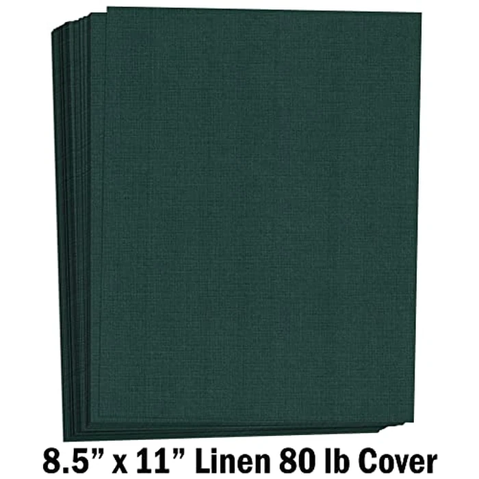 Hamilco Colored Cardstock Scrapbook Paper 8.5x11 Linen Textured Color Card Stock Paper Sacramento Green 80 lb Cover 50 Pack by Hamilco - Image 2