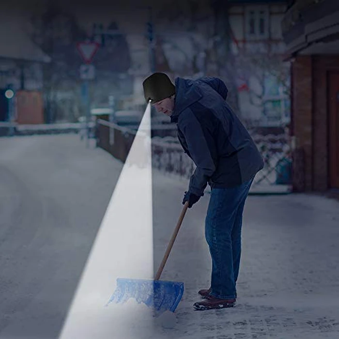 POWERCAP LED Hat Light 150 Lumens Rechargeable Fleece Beanie with Bright Built-in Headlamp Waterproof LED Warm One Size Cap (US, Alpha, One Size, Black 35/55) by Panther Vision - Image 4