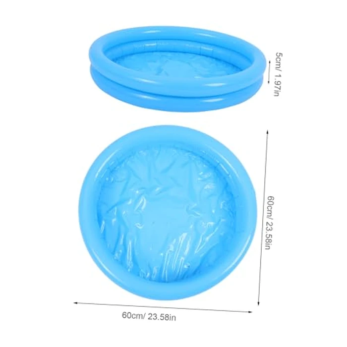 Toyvian Children's Inflatable Pool Pet Swimming Pool Family Swimming Pool Small Kids Water Play PVC Sky-Blue by Toyvian - Image 2