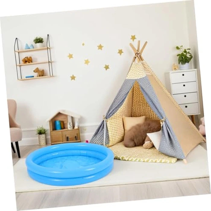 Toyvian Children's Inflatable Pool Pet Swimming Pool Family Swimming Pool Small Kids Water Play PVC Sky-Blue by Toyvian - Image 7