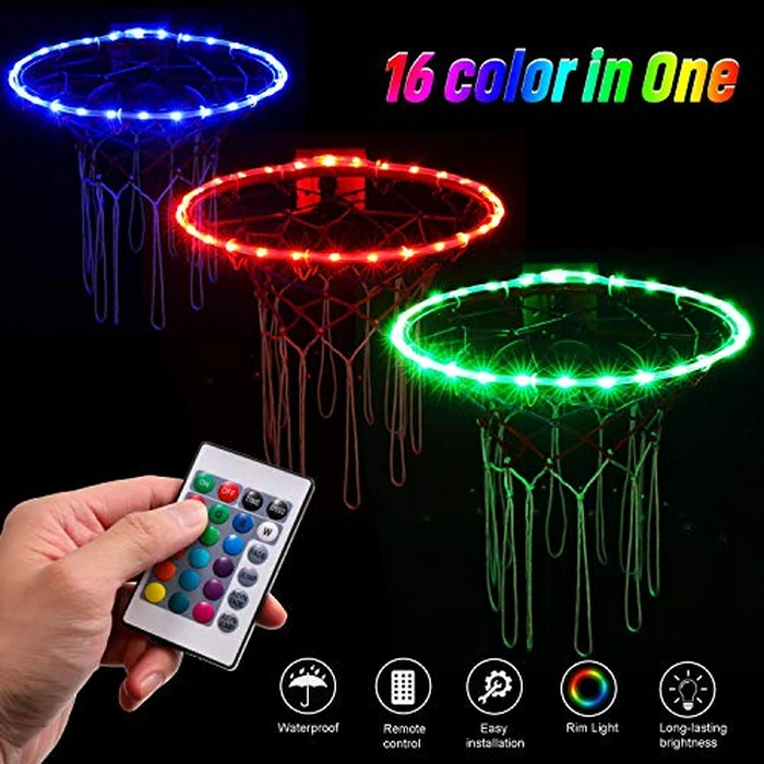 Waybelive LED Basketball Hoop Lights, Remote Control Basketball Rim LED Light, 16 Color Change by Yourself, Waterproof, Super Bright to Play at Night Outdoors, Good Gift for Kids by Waybelive - Image 2