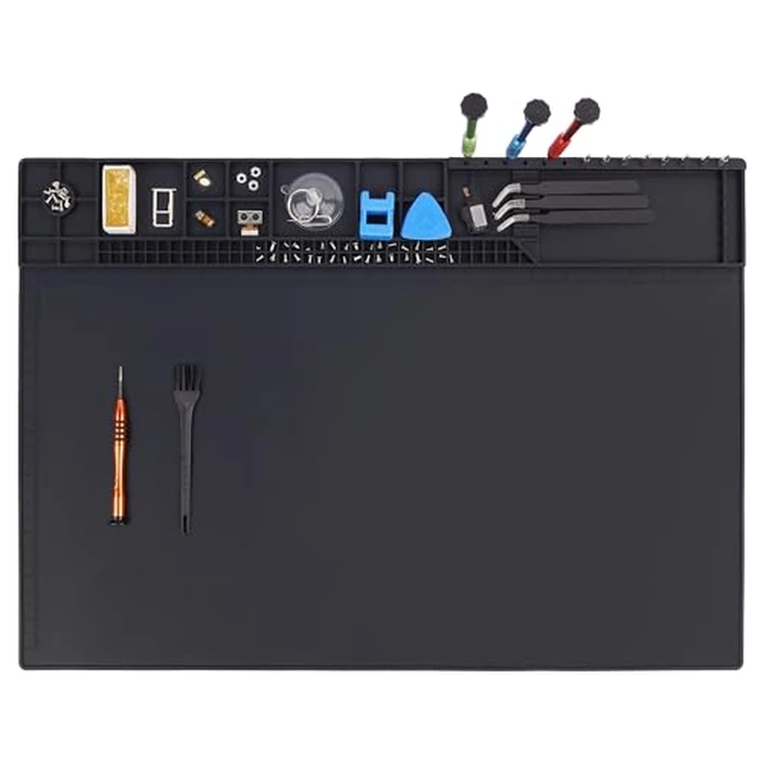 Premium Heat Resistant 932 degreesF 22"x 14.2" Magnetic Silicone Soldering Mat Electronics Work Mat for Computer Cell Phone Laptop Repair,BGA Soldering Gun Iron Workbench Protection by HPFIX - Used - Like New condition