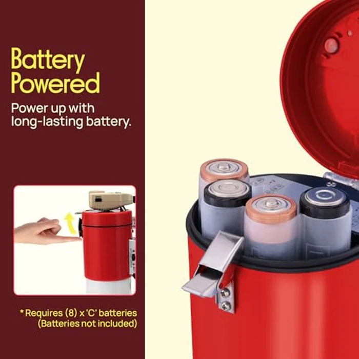 Pyle 50W Megaphone Bullhorn Speaker - Portable Bluetooth, Alarm Siren, Adjustable Volume up to 1700 Yards, Aux Input, USB/TF Playback, for Indoor/Outdoor Activities, Sports, and Emergency Drills - Red by Pyle - Image 6