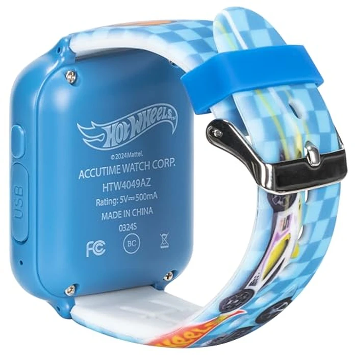 Hot Wheels Interactive Kids Smartwatch - Touchscreen Watch with Camera, Games, Voice Recorder, Step Tracker, Alarm & Timer - Racing-Inspired Design, USB Rechargeable - Fits Wrists 5.5" to 8" by Accutime - Image 3
