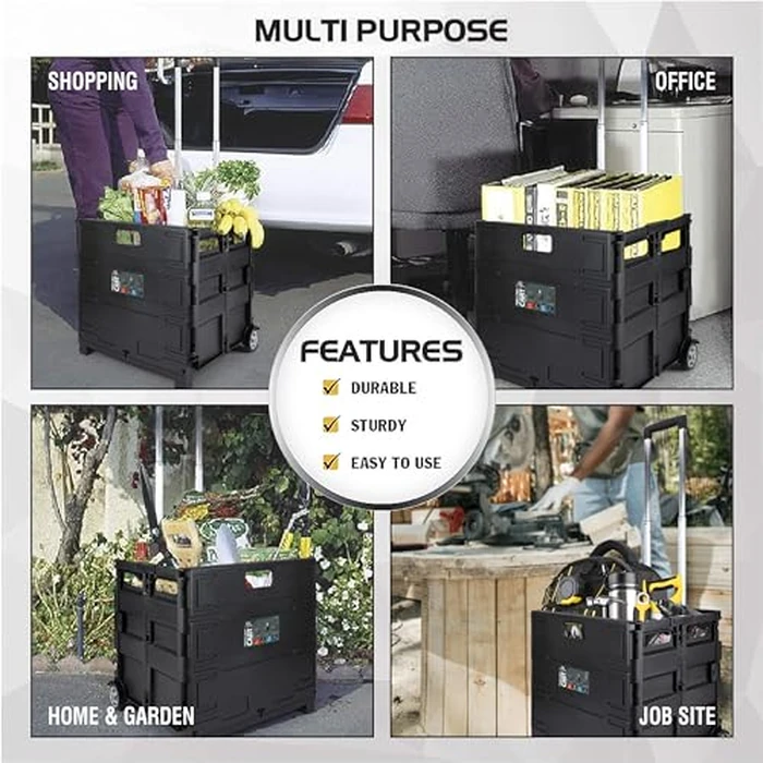 Olympia Tools 85-010 Grand Pack-N-Roll Portable Tools Carrier with Telescopic Handle, 80 Lb. Load Capacity, Black by Olympia Tools - Image 7