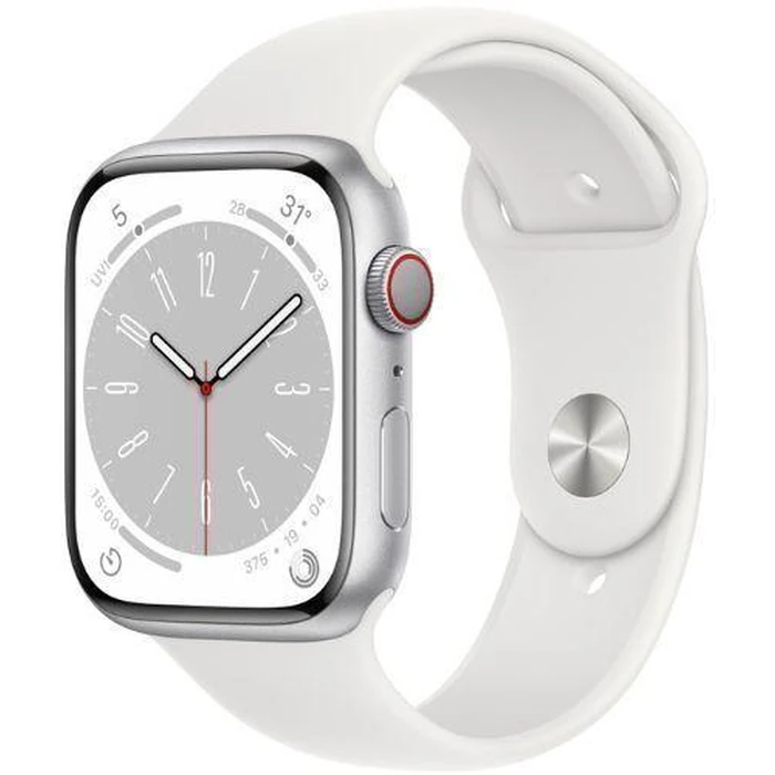 Apple Watch Series 8 (GPS) - 32GB - Silver Aluminum Case with White Sport Band by Apple - Image 2