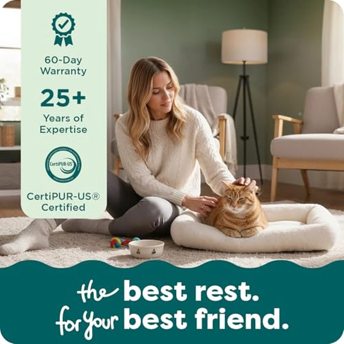Furhaven Dog Bed for Extra Small Dogs & Indoor Cats, 100% Washable, Sized to Fit Crates - Sherpa Fleece Bolster Crate Pad - Cream, Extra Small by Furhaven - Image 9