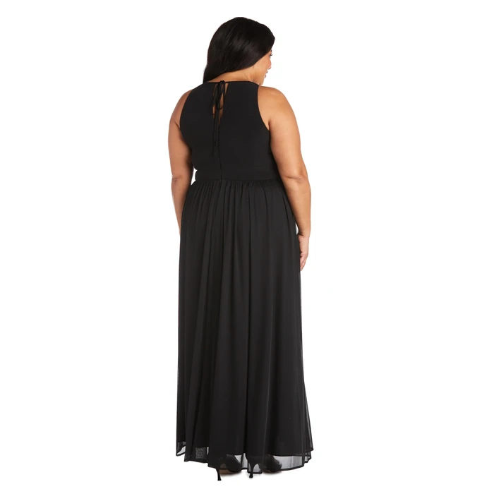 R&M Richards Women's Halter Maxi Dress W/Rhinestone Waist & Flowing Car Wash Skirt | Evening & Cocktail Party Approved by R&M Richards - Image 2