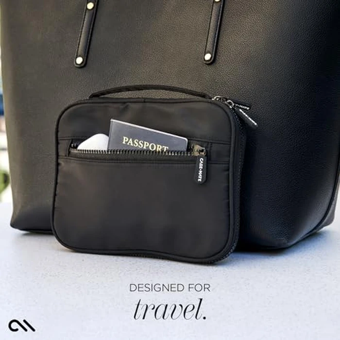 Case-Mate Electronic Organizer Travel Case - Portable Tech Travel Pouch w/Multiple Storage Mesh Pockets for Cable, Cord, Charger, Power Bank, Airpods - Airplane Essentials Bag - Black by Case-Mate - Image 5