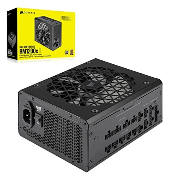 Corsair RM1200x Shift Fully Modular ATX Power Supply - Modular Side Interface - ATX 3.1 & PCIe 5.1 Compliant - Zero RPM Fan Mode - 105 degreesC-Rated Capacitors - 80 Plus Gold Efficiency - Black, 1200W by Corsair - Used - Like New condition - CA$311.05