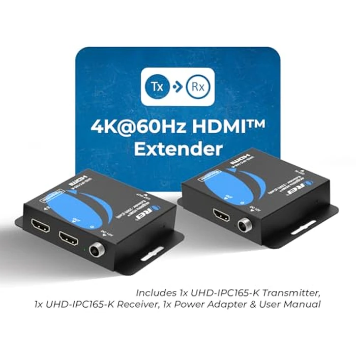 OREI 4K HDMI Extender Balun UltraHD 4K @ 60Hz 4:4:4 Over Single CAT6/7 Cable with HDR & IR Control-Ethernet Up to 165 ft- Power Over Cable (UHD-IPC165-K) by OREI - Image 9