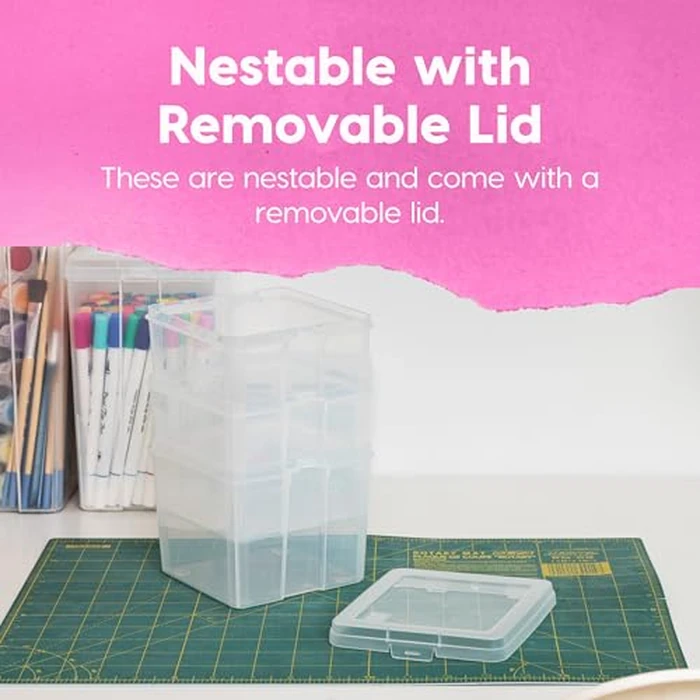 IRIS USA Vertical Plastic Flip Top Storage Containers Bins with Lids for Pantry, Home, Office, Organization, Small, Stackable Hinged Organizer with Latches, Clear, 10 Pack by IRIS USA - Image 7