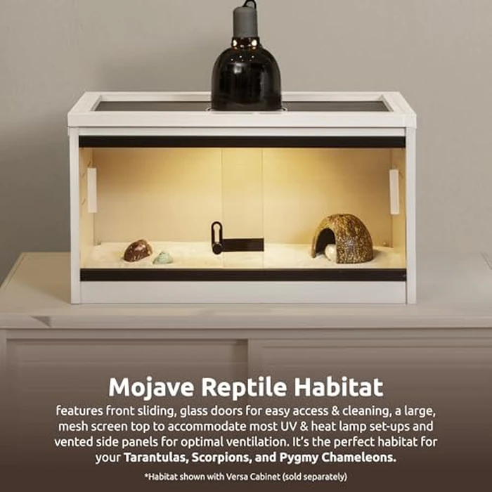 New Age Pet ECOFLEX 24" Wide Small Reptile Habitat Enclosure, Glass Front Terrarium for Snakes, Lizards & Tortoises in Maple or Grey, Easy to Clean, Front Access Design and Mesh Top by New Age Pet - Image 2