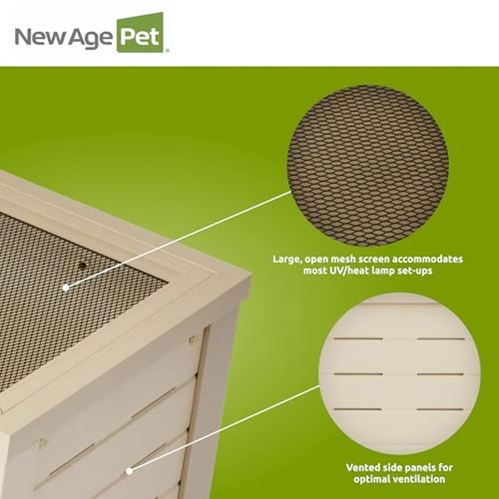 New Age Pet ECOFLEX 24" Wide Small Reptile Habitat Enclosure, Glass Front Terrarium for Snakes, Lizards & Tortoises in Maple or Grey, Easy to Clean, Front Access Design and Mesh Top by New Age Pet - Image 5
