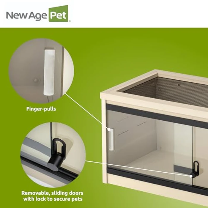 New Age Pet ECOFLEX 24" Wide Small Reptile Habitat Enclosure, Glass Front Terrarium for Snakes, Lizards & Tortoises in Maple or Grey, Easy to Clean, Front Access Design and Mesh Top by New Age Pet - Image 6