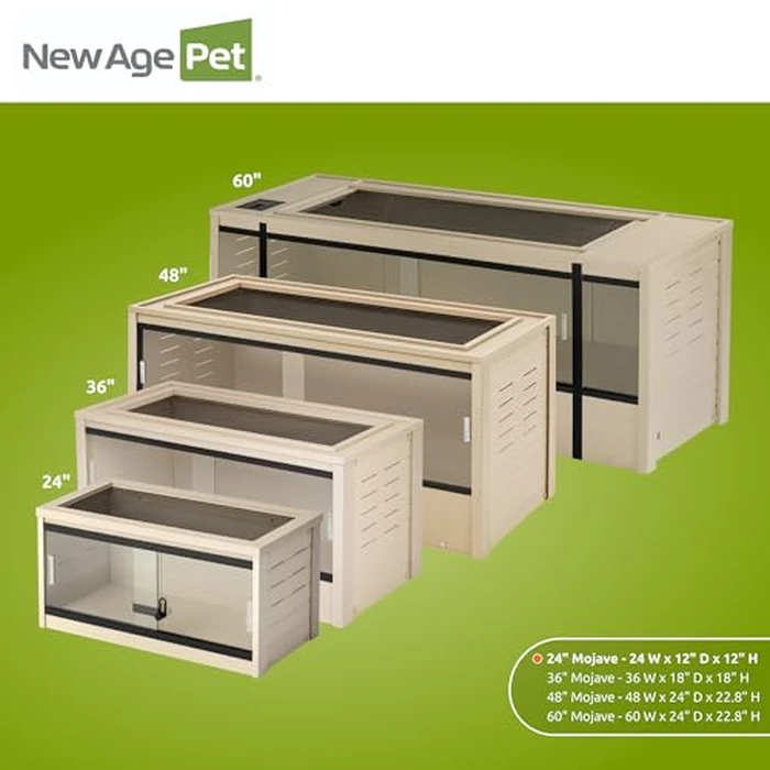 New Age Pet ECOFLEX 24" Wide Small Reptile Habitat Enclosure, Glass Front Terrarium for Snakes, Lizards & Tortoises in Maple or Grey, Easy to Clean, Front Access Design and Mesh Top by New Age Pet - Image 8